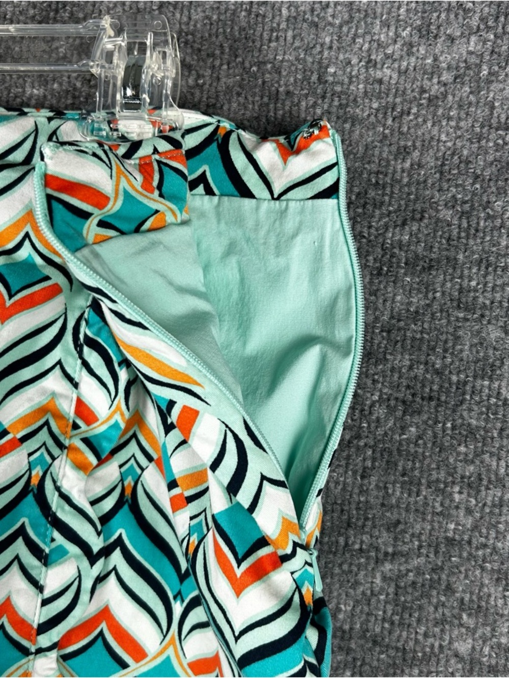 Crown & Ivy Geo Print Skort Retro Y2K Mini Colorblock Teal Orange Size 8 - Picture 6 of 11